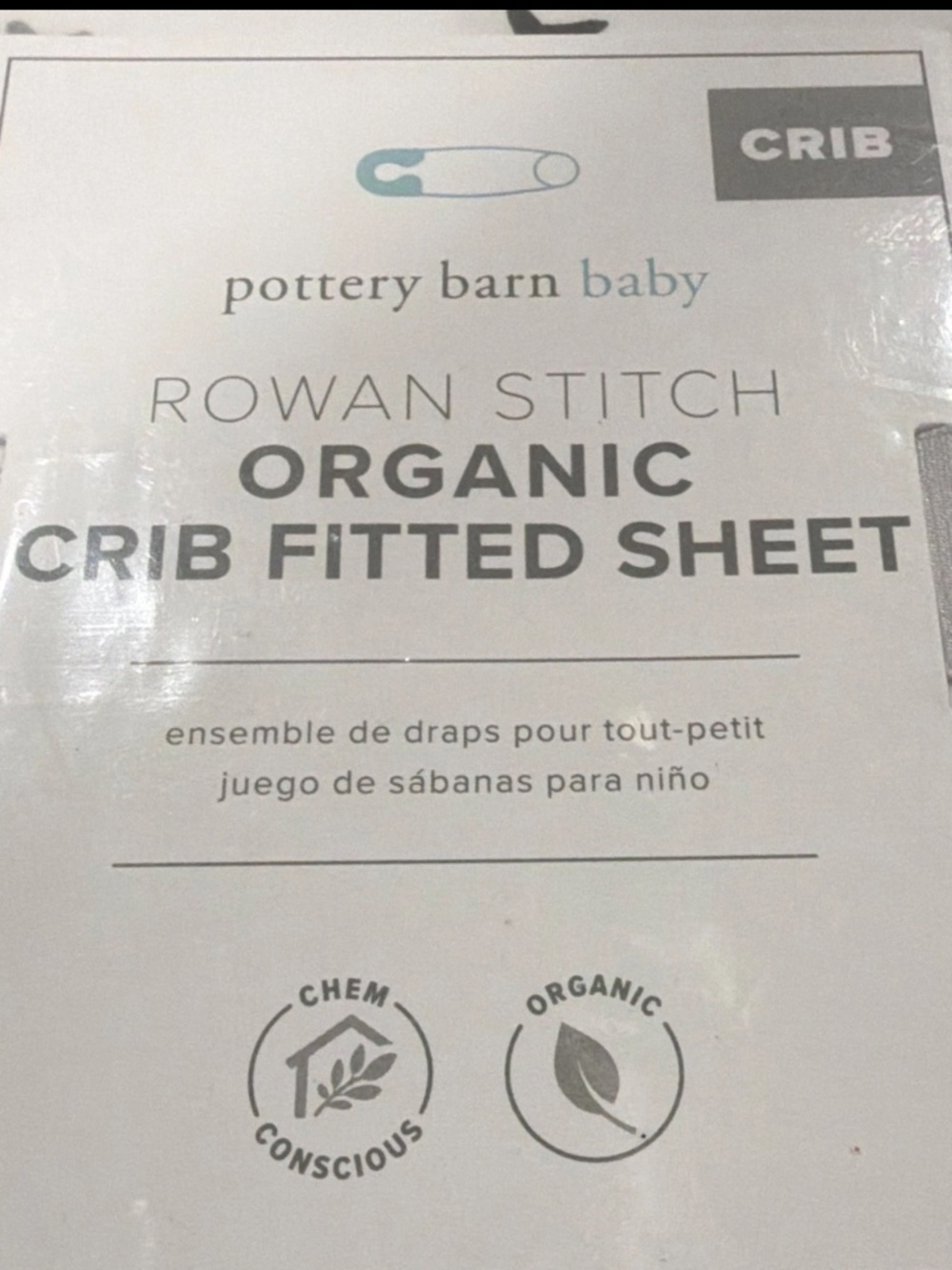 *NWT* Pottery Barn Baby Rowan Stitch Organic Cotton Crib Fitted Sheet Star Print